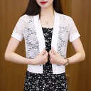 ボレロ レディース レース カーディガン ショート丈 薄手 羽織り ナイロン素材 夏服 キャミソールドレス ワンピース オフィススタイル 華やか スリムフィット 透け感 トップス
