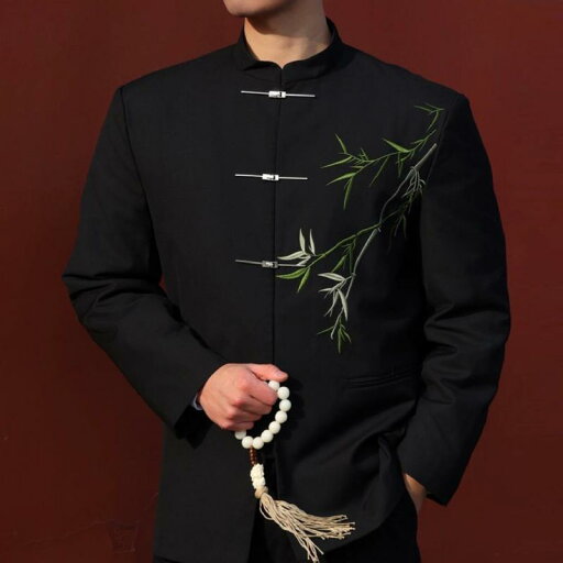 ジャケット メンズ 中華風 中山服デザイン 翠竹チャイナボタン 立ち襟 高級感 セットアップスーツ ポリエステル レーヨン混紡 ルーズフィット カジュアル フォーマル 秋 ジャケット メンズ 中華風 中山服デザイン 翠竹チャイナボタン 立ち襟 高級感 セットアップスーツ ポリエステル レーヨン混紡 ルーズフィット カジュアル フォーマル 秋