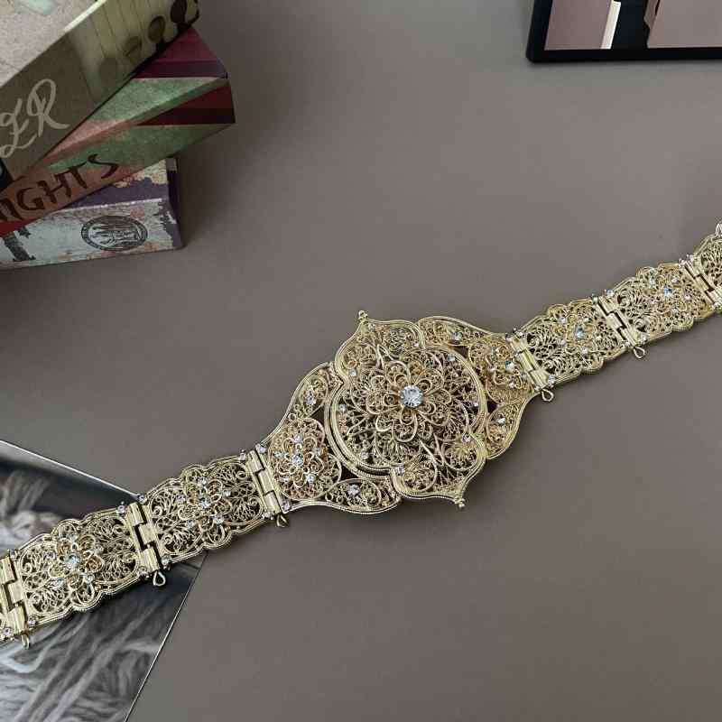 ボディチェーン レディース エスニック 花柄 レトロ ヴィンテージ クリスタル ラインストーン 亜鉛合金..