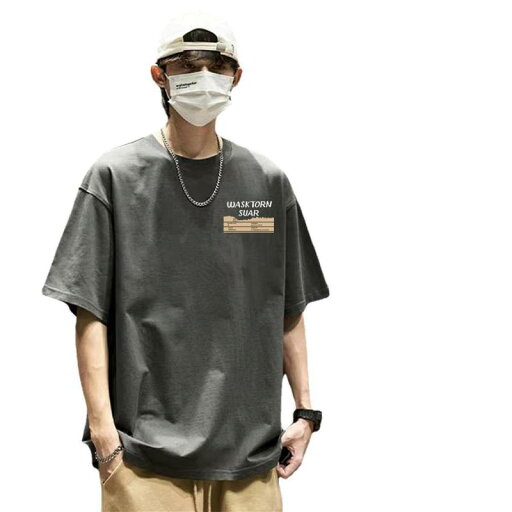 Tシャツ メンズ 厚手 綿100% 半袖 夏物 アメリカンカジュアル プリント レトロデザイン クルーネック ゆったり 10代 20代 ストリートファッション Tシャツ メンズ 厚手 綿100% 半袖 夏物 アメリカンカジュアル プリント レトロデザイン クルーネック ゆったり 10代 20代 ストリートファッション