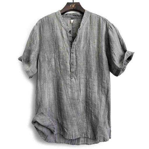 Tシャツ メンズ 男性 中国風 スタンドカラー 半袖 麻 薄手 軽量 高級感 ゆったり 接触冷感 吸湿速乾 通気性 普段使い リラックスフィット トップス Tシャツ メンズ 男性 中国風 スタンドカラー 半袖 麻 薄手 軽量 高級感 ゆったり 接触冷感 吸湿速乾 通気性 普段使い リラックスフィット トップス