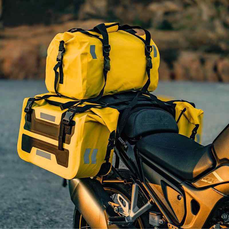 ツーリングバッグ バイク用 防水 大容量 48L 多機能 ヘルメット収納 テールバッグ シートバッグ サイド..