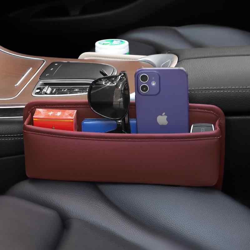 車載 シート 隙間 収納ボックス レザー製 大容量 防水仕様 厚手 小物入れ 整理ケース 汎用設計 スマー..