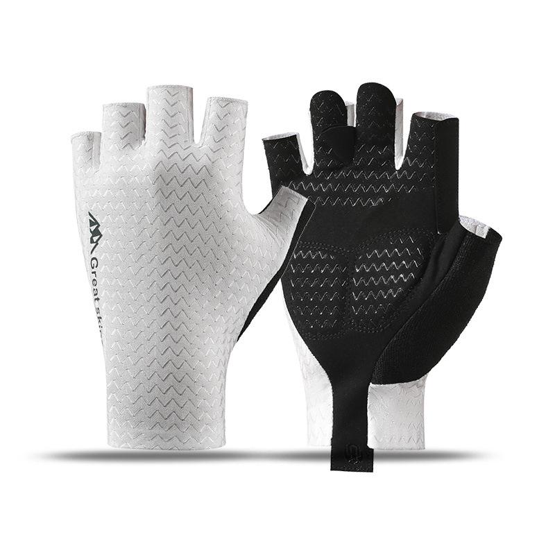 サイクリンググローブ 男女兼用 ハーフフィンガー 薄手 軽量 衝撃吸収 耐摩耗 滑り止め ニット素材 夏..