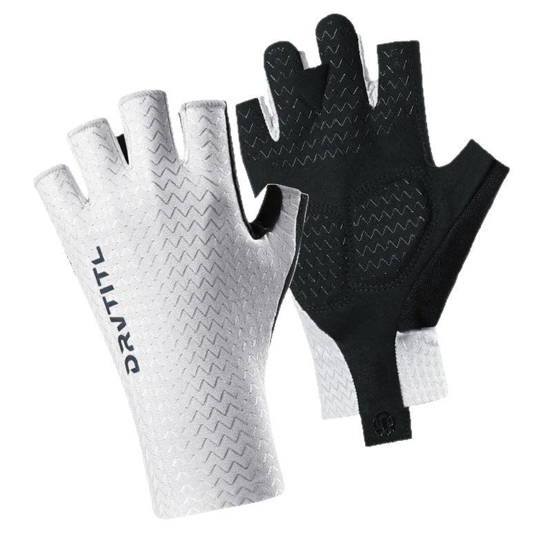 サイクリンググローブ 男女兼用 夏用 自転車 ロードバイク マウンテンバイク UVカット 紫外線対策 衝撃吸収 振動吸収 滑り止め グリップ 通気性 速乾 軽量 メッシュ 半指 全指 スポーツ 運転 通勤 通学 レジャー(4)