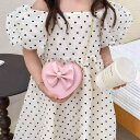 キッズ 女児 ミニショルダーバッグ かわいい ハート型 リボン付き チェーンストラップ PUレザー 合成皮革 小銭入れ兼用 軽量 耐摩耗性 負担軽減 おしゃれ デイリーユース
