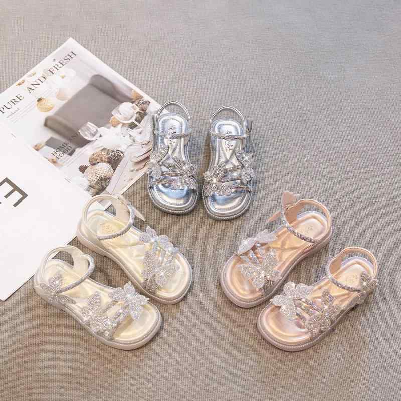 サンダル 女の子 キッズ ガールズ 夏 プリンセスシューズ きらきら グリッター マジックテープ ソフト..