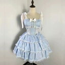 ワンピース レディース ロリータ プリンセス スウィート 甘め かわいい 小柄 低身長 ティアード 切り替え キャミソール ストラップ レース フリル ボリューム ロング丈 リネン
