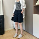 バミューダパンツ レディース 通勤 オフィス カジュアル スラックス ハイウエスト スタイルアップ Aライン 五分丈 薄手 ワイドシルエット ハーフパンツ コッ...