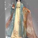 漢服 レディース 唐風 斉胸訶子スカート 大袖上着 シフォン素材 ポリウレタン 四季対応 セット 豪華刺繍 中国伝統衣装 舞台衣装 イベント 和装 コスプレ