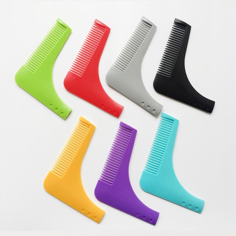 髭コーム メンズ 男性用 髭 スタイリング テンプレート 直角 ガイド ABS製 整形 シェービング 手入れ くし 黒 ブラック 持ち運び 携帯 便利 アイテム