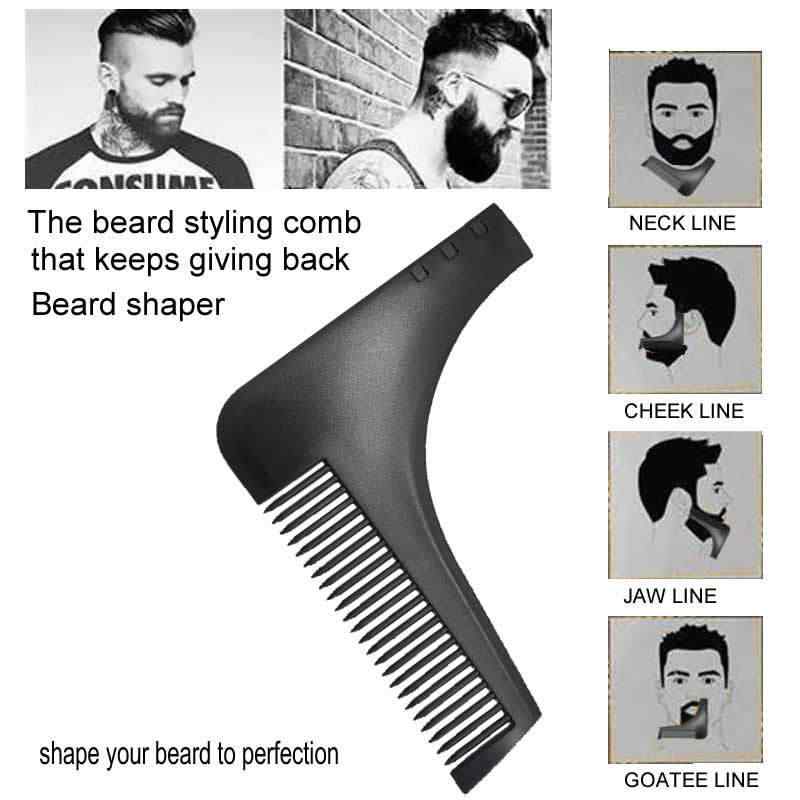 櫛 メンズ 髭 スタイリング テンプレート 直角 整形 ガイド コーム 左右対称 ライン作成 セルフカット ..