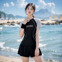 水着 レディース セパレート セット 体型カバー 速乾 露出控えめ スポーツ トレーニング ワイヤーなし パッド付き ポリエステル素材 高伸縮性 耐久性 シンプル カジュアル(x2)
