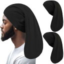 ターバン ドレッドヘア用 ストリート ヒップホップ レゲエ 高伸縮性 無地 ヘッドラップ UVカット 通気性 速乾 日よけ オールシーズン対応 サテン生地 ドー...