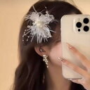 髪飾り レディース ヘアクリップ 高級感 スイート ドリーミー フェアリー 森ガール風 エレガント レース フェザー バタフライ パール 花嫁 ブライダル ウェディング 礼装 サイドクリップ フェイクパール