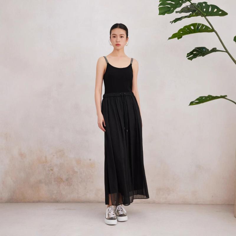 タンクトップ レディース カップ付き テンセル リヨセル繊維 美背デザイン パールストラップ インナー ..