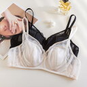 ブラジャー レディース フレンチ ライトラグジュアリー シルク ノンワイヤー 超薄型 スムース 無縫製 ウサギ耳カップ 下厚上薄カップ 3/4カップ 寄せ上げ 吸湿速乾 通気性 快適 脇高 脇肉補正 デイリーインナー