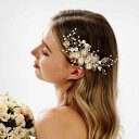 髪飾り レディース 結婚式 ブライダル ヘッドドレス リーフモチーフ シェル フラワー パール ラインストーン ヘアクリップ ハンドメイド 高級感 ゴールドカラー アップヘア まとめ髪 サイドクリップ パーティー 二次会 フェミニン かわいい