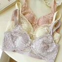 ブラジャー レディース フレンチレース ノンワイヤー 夏用 薄手 大胸 着痩せ 副乳カバー うさぎ耳カップ 3/4カップ 快適 通気性 美背 寄せ上げ 脇高 フェミニン