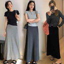 スカート マタニティ ミモレ丈 ロング丈 体型カバー 細見え ウエストゆったり 無地 アシンメトリーヘム アクリル ポリエステル素材 ブラック ダークグレー ライトグレー ストリートカジュアル リラックススタイル