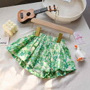 キュロット 女の子 子供服 小花柄 フラワー柄 ハート柄 ショートパンツ スカパン 短パン ニット ポリエステル カジュアル かわいい おしゃれ 普段着 外出着