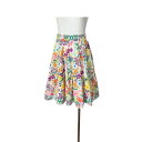 スカート レディース カラフルな小花柄 ロマンティック Aライン ミモレ丈 夏物 ポリエステル ストレッチ かわいい フェミニン
