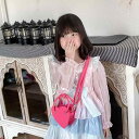 バッグ 女の子 子供 キッズ ハート 手提げ ショルダーバッグ 斜めがけ 親子ポーチ 小物入れ キャンディカラー 無地 ステッチ チェーン かわいい 軽量 耐久性 普段使い デイリーユース お出かけ
