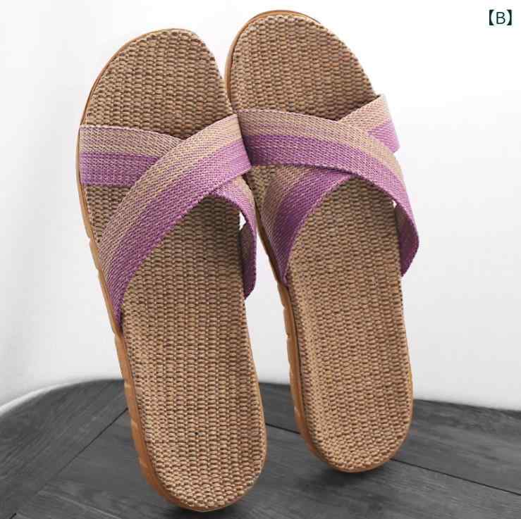 サンダル メンズ レディース 天然素材 ラタン 麻 竹 草 手編み 編み込み 涼感 スリッパ 軽量 快適 通気性 ルームシューズ 外履き 普段使い 夏用
