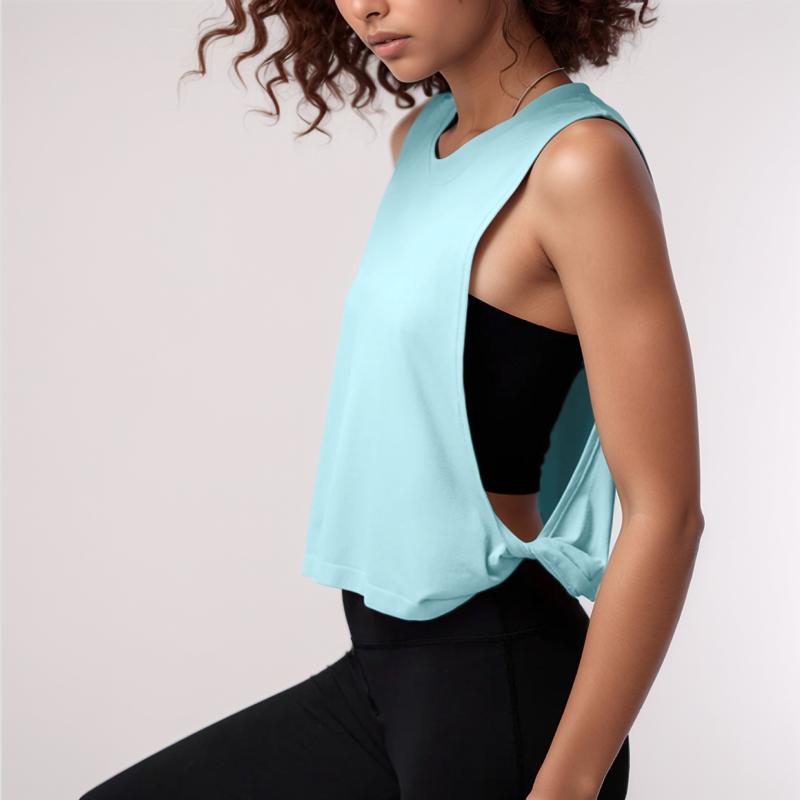 タンクトップ レディース スポーツ ノースリーブ ヨガウェア ランニング フィットネス トレーニング トップス 吸湿速乾 軽量 薄手 通気性 ゆったり ルーズフィット ジム ウェア ナイロン スパンデックス 無地