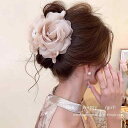ヘアクリップ レディース 柔らかな フラワー パール バンスクリップ 高級感 大判 布製 ハンドメイド 韓国風 まとめ髪 髪飾り ピンク グレー ブラック