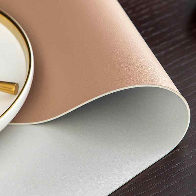 テーブルクロス PUレザー 長方形 両面使用 防水 防油 拭き取り可能 耐熱 断熱 滑り止め 耐久性 無地 モダン シンプル 食卓 リビング テーブルマット