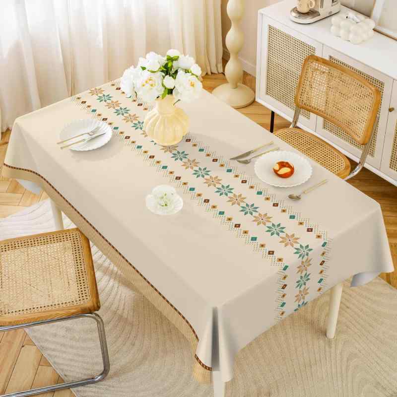 テーブルクロス PVC 長方形 防水 撥水 防汚 拭ける お手入れ簡単 洗濯不要 シンプル 清潔感 高級感 おしゃれ ダイニング 食卓 リビング コーヒーテーブル