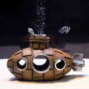 水槽 オーナメント リアル 潜水艦 オブジェ アクアリウム レイアウト用品 観賞魚 魚 エビ 隠れ家 繁殖洞窟 シェルター 古銅色 赤色 黄色