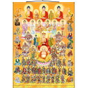 掛軸 仏像画 神図 観世音菩薩 文殊菩薩 全堂仏 三清天尊 玉皇大帝 諸天神 絹本 印刷 中国古典 明清様式 リビング 和室 インテリア 飾り 供養 開運