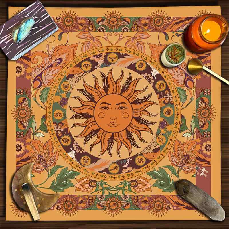 テーブルクロス タロット占い 祭壇用 マンダラ 生命の樹 蝶々 キノコ 星座 星空 幾何学模様 植物花卉 ..