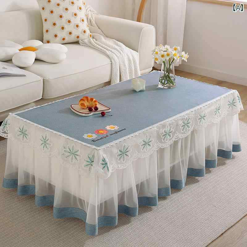 テーブルクロス リビングテーブル テレビボード用 円形 撥水 撥油 すべり止め レース飾り ファブリック..