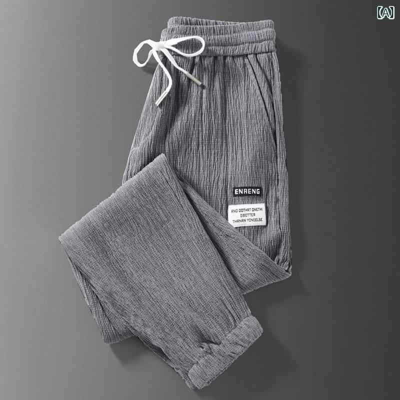 パンツ メンズ 夏用 九分丈 ジョガーパンツ ゆったり 大きいサイズ 作業用 現場 仕事用 カジュアル スポーツ 伸縮性 ポリエステル 耐摩耗 汚れにくい