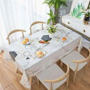 テーブルクロス 家庭用 PVC製 防水 防油 北欧風 長方形 食卓カバー ティーテーブルマット リビング ダイニング キッチン お手入れ簡単 汚れ防止(x2)