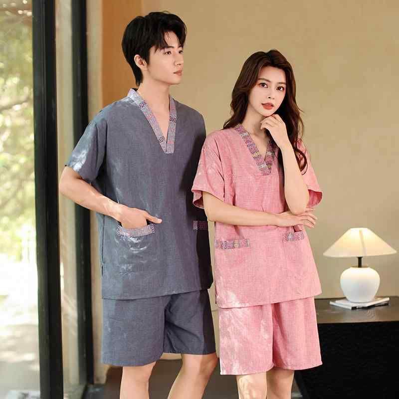 浴衣 バスローブ レディース メンズ カップル 麻 綿 天然素材 サウナウェア 汗蒸着 温泉 スパ リラックス ルームウェア 部屋着 大きいサイズ ゆったり 上...