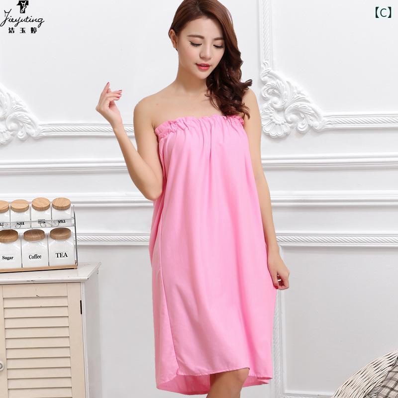 バスローブ レディース 綿混紡 ベアトップ 浴衣 ラップタオル 巻きタオル 吸水速乾 サウナウェア ルームウェア パジャマ ガウン 美容院 エステ 温泉 スパ お風呂上り リラックス 施術着 部屋着