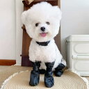 犬用シューズ ドッグブーツ 中小型犬 小型犬用 お散歩 お出かけ 汚れ防止 泥除け 防水 滑り止め 足保護 肉球保護 脱げにくいフィット感 ポリエステル カジュアル ビション ポメラニアン チワワ ブラック イエロー ブルー グレー