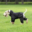犬用レインコート 中小型犬 セパレートタイプ 四足 防水 全身カバー ポンチョ 泥除けパンツ ポリエステル製 カジュアル ブラック 軽量 散歩 梅雨対策(x2)
