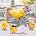 レインコート 犬用 小型犬 ワンちゃん ペット用 防水 防風 フード付き ポンチョ 暖かい 防寒 四つ足 全身カバー 散歩 お出かけ 梅雨 雨対策 レッド イエロー 軽量 アウトドア
