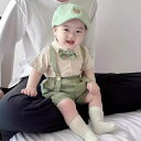 ベビー 男の子 半袖 ポロシャツ ロンパース サロペット ショートパンツ セットアップ 夏用 紳士風 フォーマル セレモニー 1歳 誕生日 お祝い 綿100% 薄手 肌に優しい