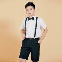 フォーマルスーツ 男の子 ジュニア 小学生 ぽっちゃりサイズ 発表会 結婚式 ピアノ発表会 フラワーボーイ 司会 夏物 英国風 半袖半ズボン セットアップ 綿 コットン 白黒