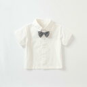 キッズ 男の子 フォーマルスーツ セットアップ 半袖 シャツ ブラウス サロペット 半ズボン ホワイト 綿 コットン 柔らかな肌触り 夏服 入学式 発表会 卒業式 七五三 結婚式 スクールウェア