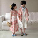 キッズ シャツ 男の子 女の子 韓国風 花柄 コットン 襟付き ノースリーブ ワンピース 薄手 柔らかい カジュアル トップス 普段使い