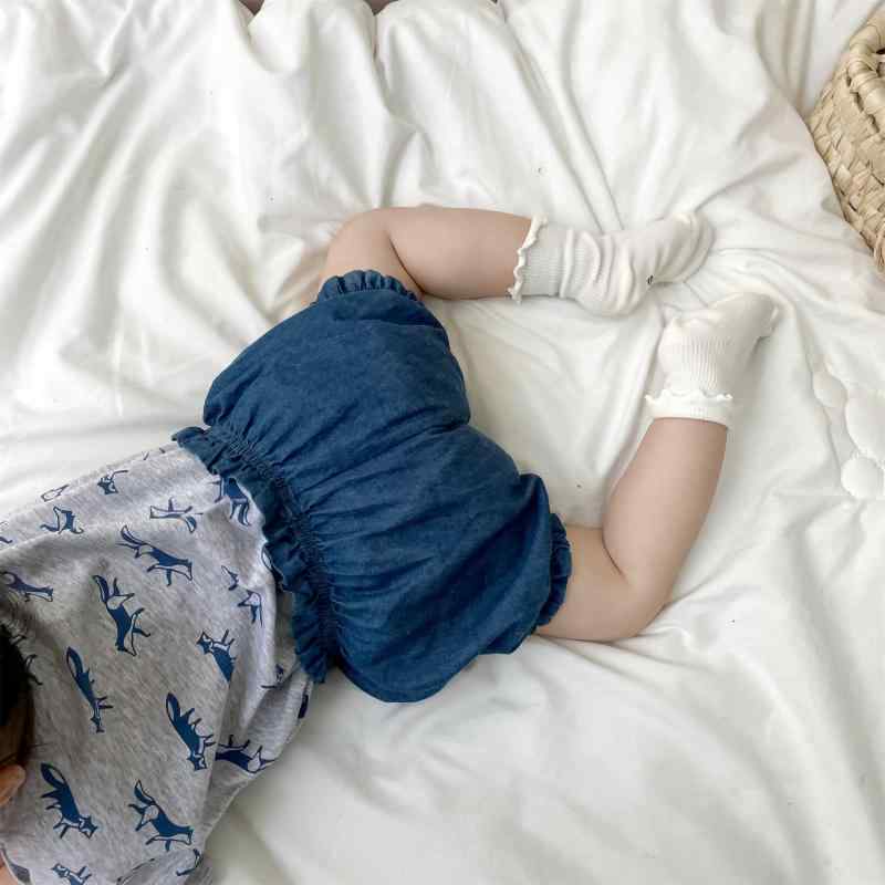 ベビー ショートパンツ 男の子 女の子 綿 デニム 薄手 PPパンツ 夏用 かわいい 普段使い カジュアル ブ..