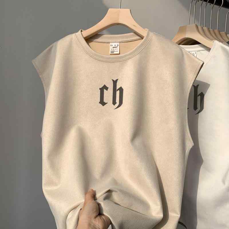 タンクトップ メンズ アメリカンヴィンテージ スエード調 ノースリーブ ゆったり ルーズフィット カジ..