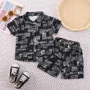 セットアップ 男の子 キッズ ベビー 幼児 半袖シャツ Tシャツ ショートパンツ 半ズボン 綿 薄手 柔らかい 上下セット 2点セット 夏物 カジュアル おしゃれ 普段着 お出かけ 通園